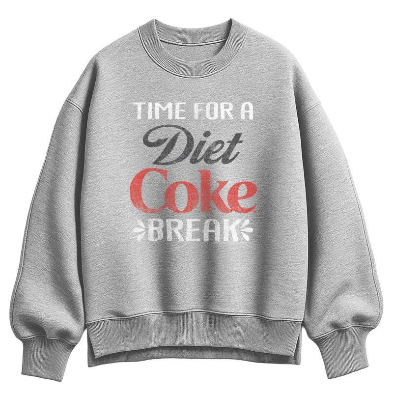Coca-Cola - Diet Coke Break  - Ladies Oversized Fleece Crew Sweatshirt sold by Zulily