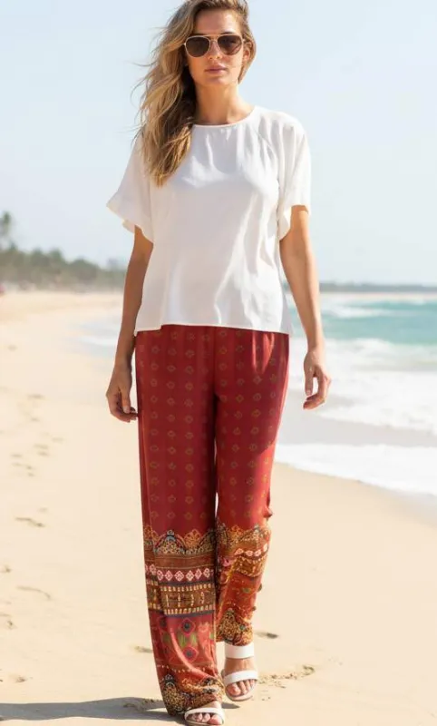 Lily by Firmiana Elastic Waist Palazzo Pant sold by Zulily