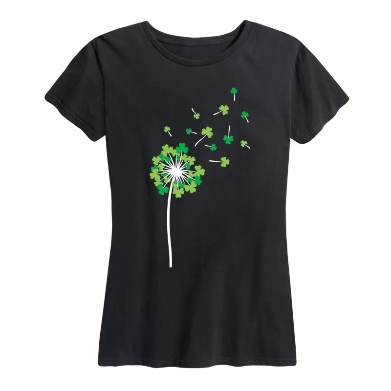 Instant Message - Shamrock Dandelion - Women's Short Sleeve Graphic T-shirt made by Zulily
