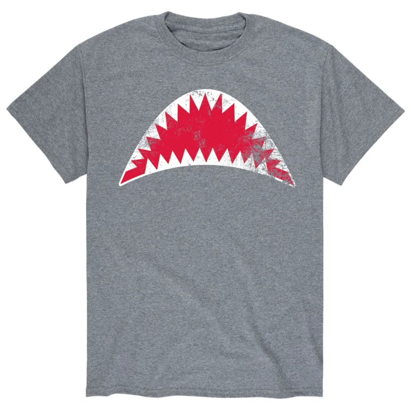 Instant Message - Distressed Shark Mouth Open - Men's Short Sleeve Graphic T-shirt sold by Zulily