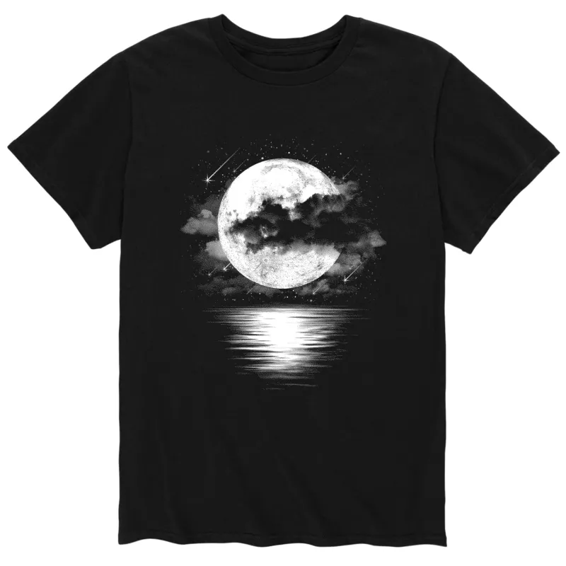 Instant Message - Cloudy Moon Shooting Stars - Men's Short Sleeve Graphic T-shirt sold by Zulily