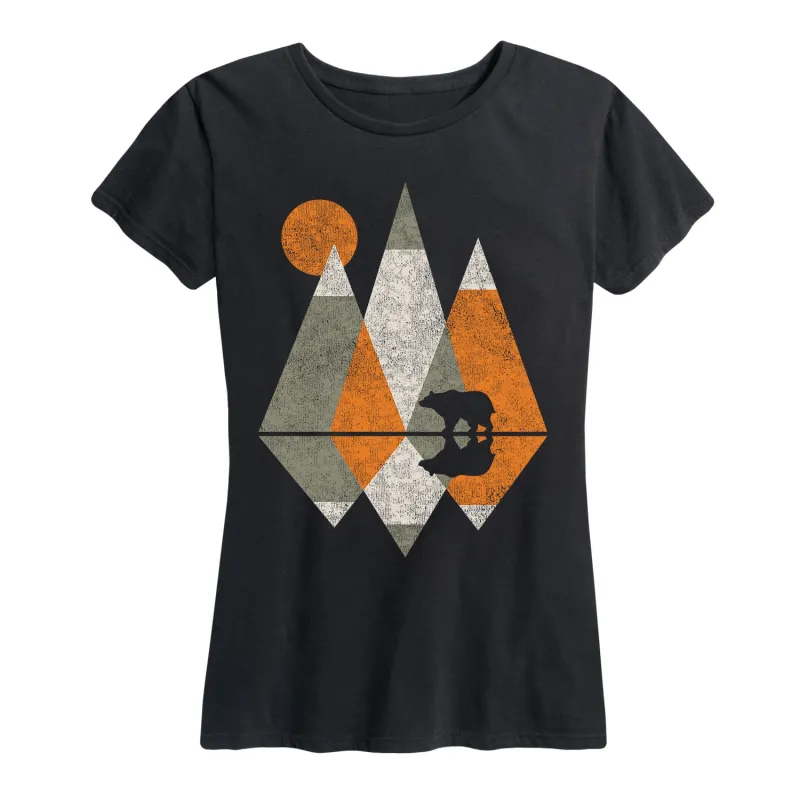 Instant Message - Geo Mountains - Women's Short Sleeve Graphic T-shirt sold by Zulily