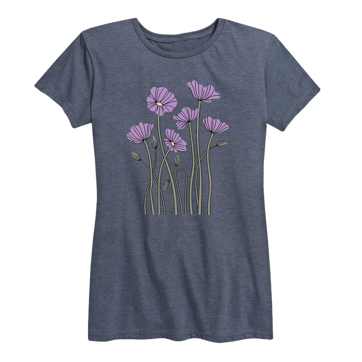 Instant Message - Abstract Purple Poppies - Women's Short Sleeve Graphic T-shirt sold by Zulily product image thumbnail 2