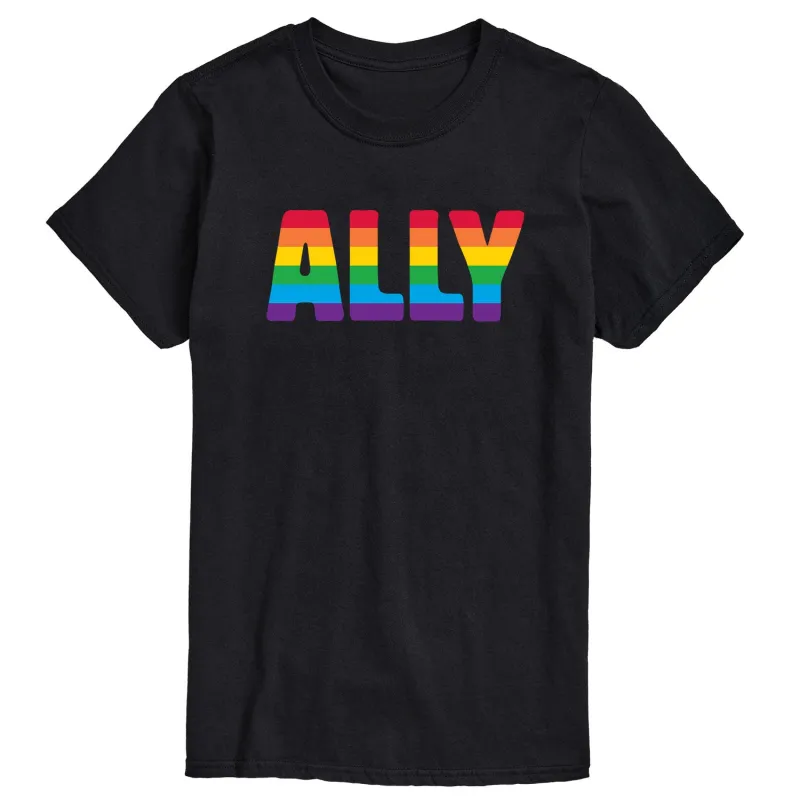 Instant Message - Rainbow Ally - Men's Short Sleeve Graphic T-shirt sold by Zulily