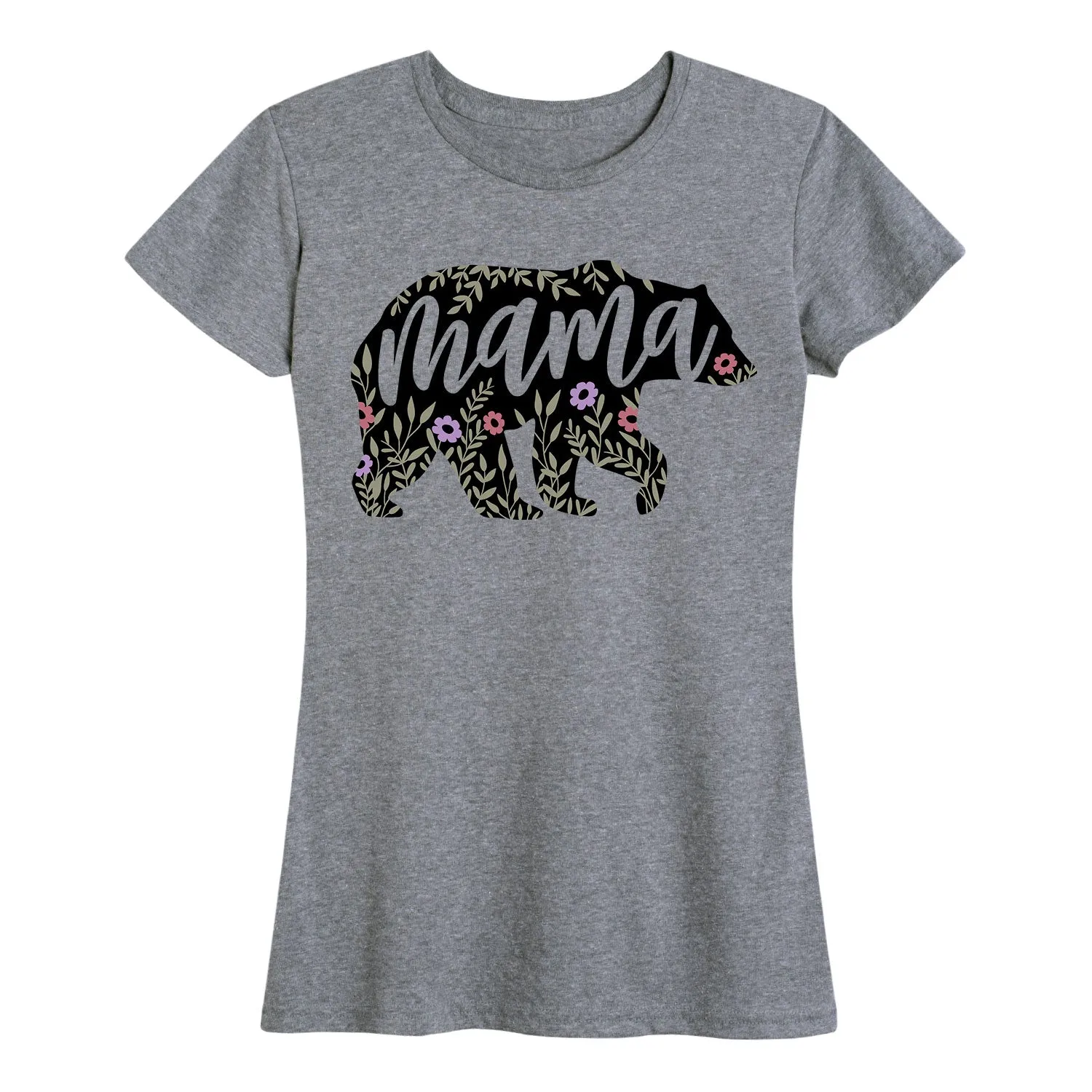 Instant Message - Floral Mama Bear - Women's Short Sleeve Graphic T-shirt sold by Zulily