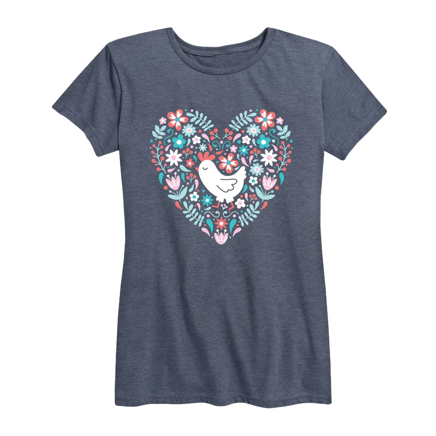 Instant Message - Scandinavian Heart Chicken - Women's Short Sleeve Graphic T-shirt sold by Zulily product image thumbnail 2