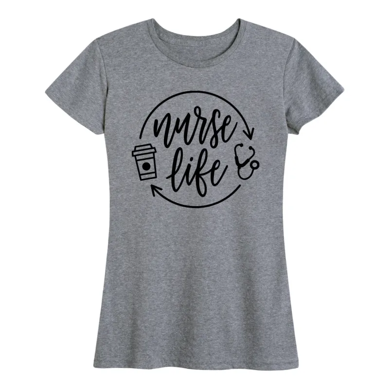 Instant Message - Nurse Life Coffee - Women's Short Sleeve Graphic T-shirt sold by Zulily