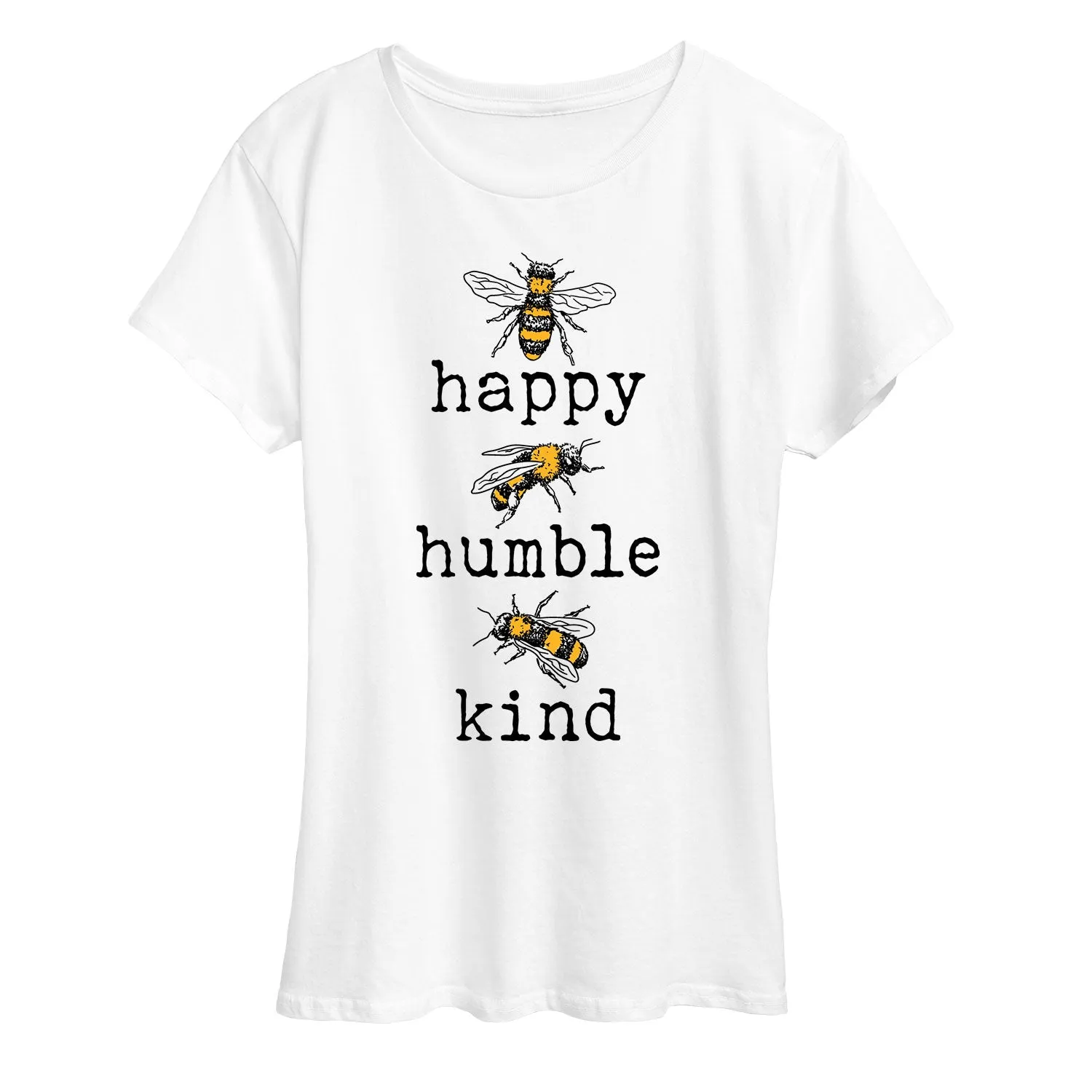 Instant Message - Bee Happy Bee Humble Bee Kind - Women's Short Sleeve Graphic T-shirt sold by Zulily product image thumbnail 4