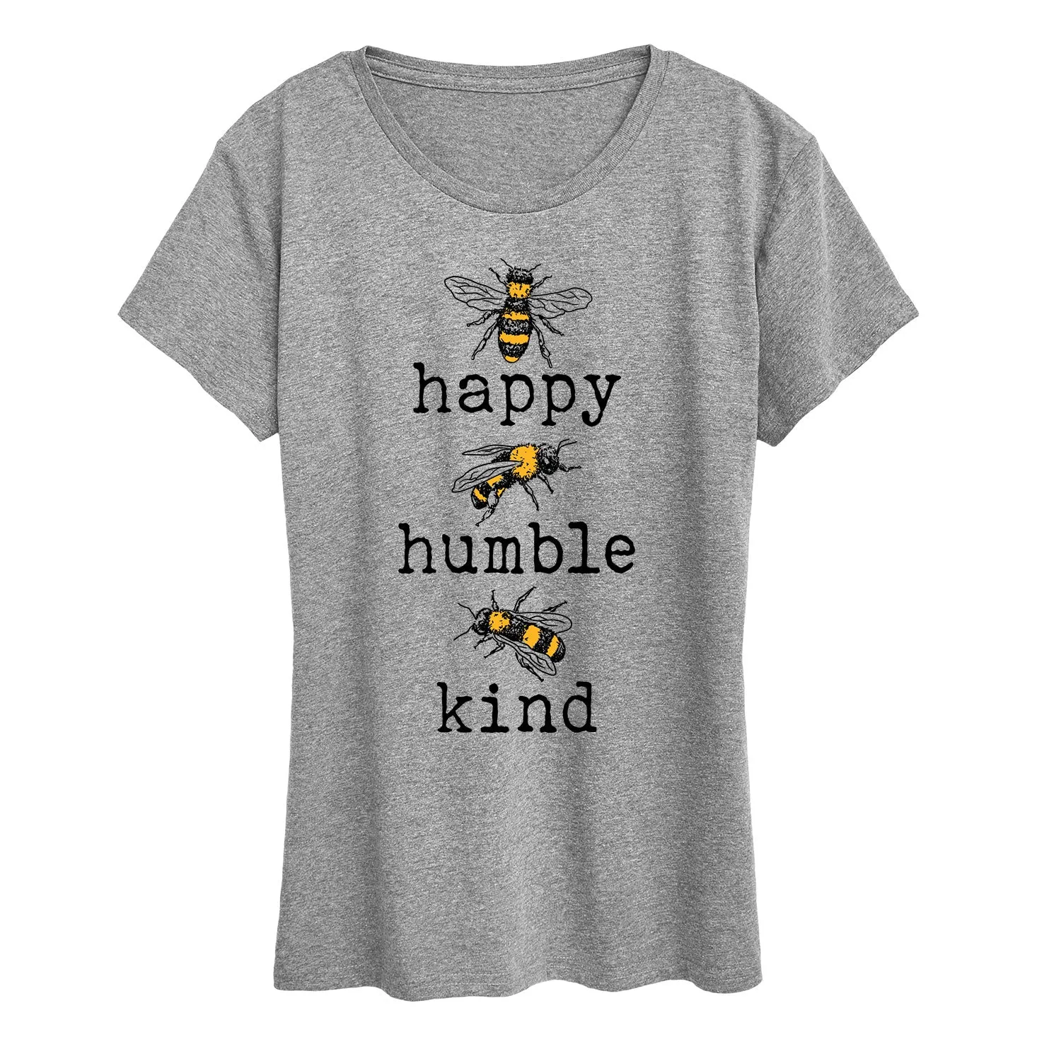 Instant Message - Bee Happy Bee Humble Bee Kind - Women's Short Sleeve Graphic T-shirt sold by Zulily