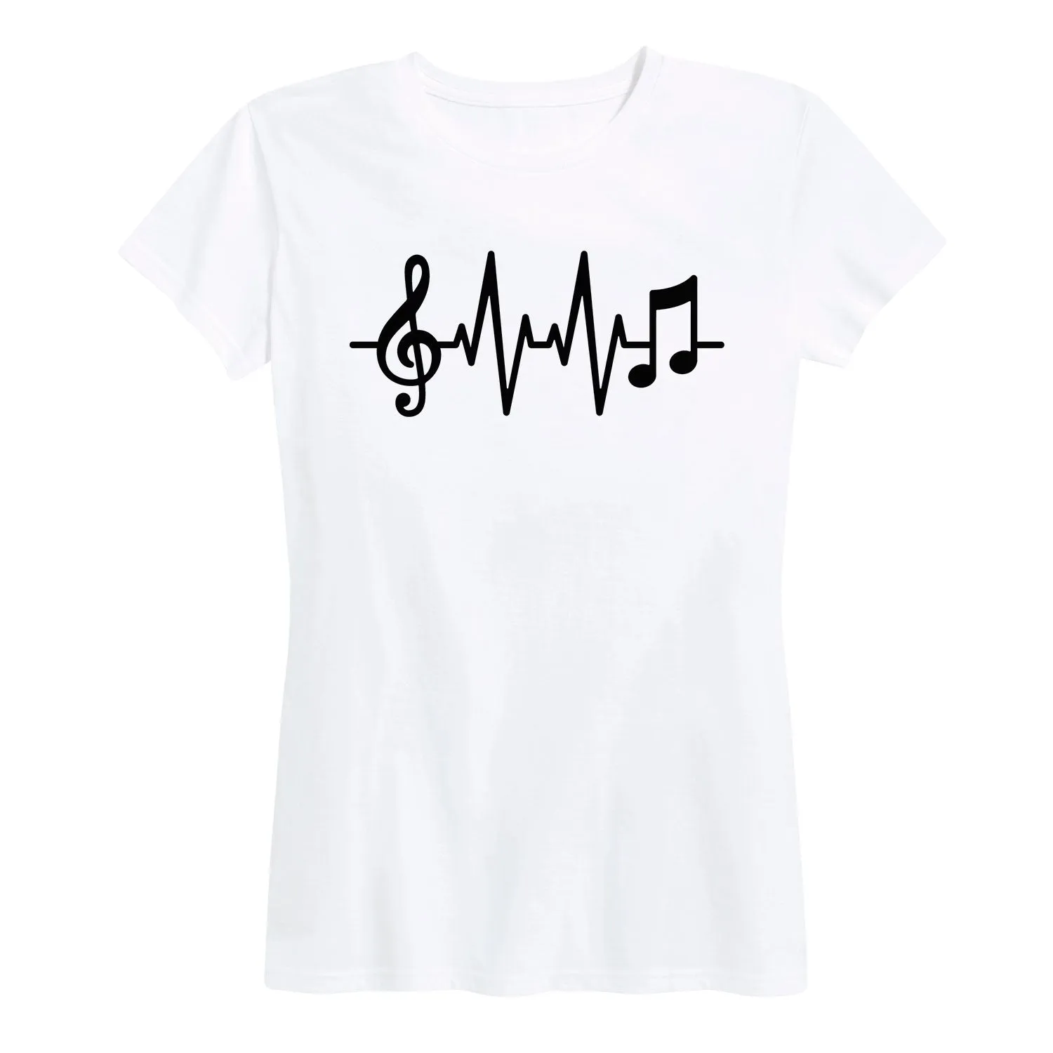 Instant Message - EKG Musical Notes - Women's Short Sleeve Graphic T-shirt sold by Zulily product image thumbnail 4