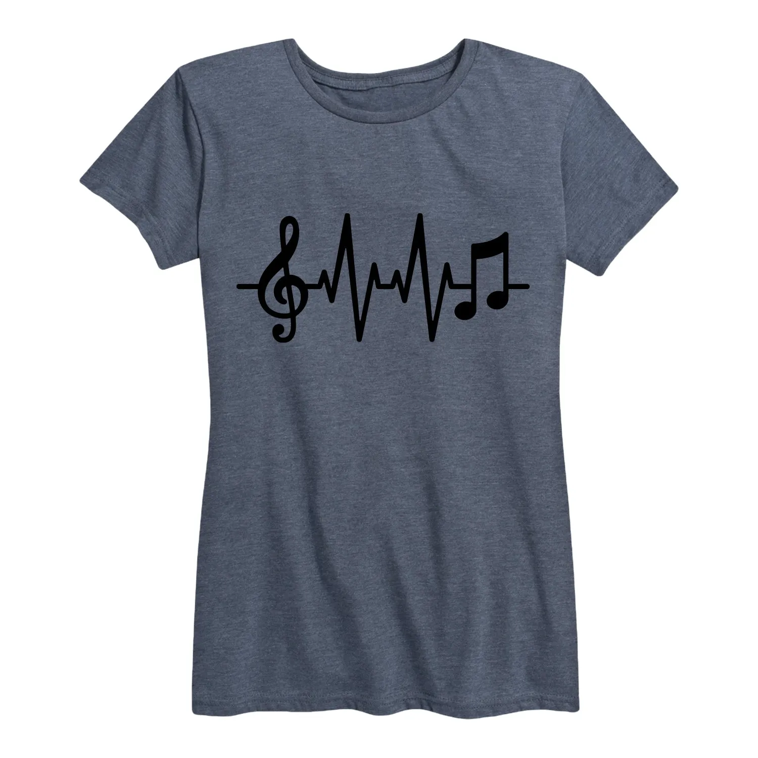 Instant Message - EKG Musical Notes - Women's Short Sleeve Graphic T-shirt sold by Zulily