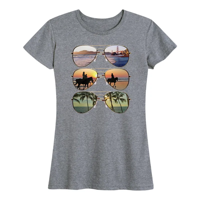 Instant Message - Beach Shades - Women's Short Sleeve Graphic T-shirt sold by Zulily