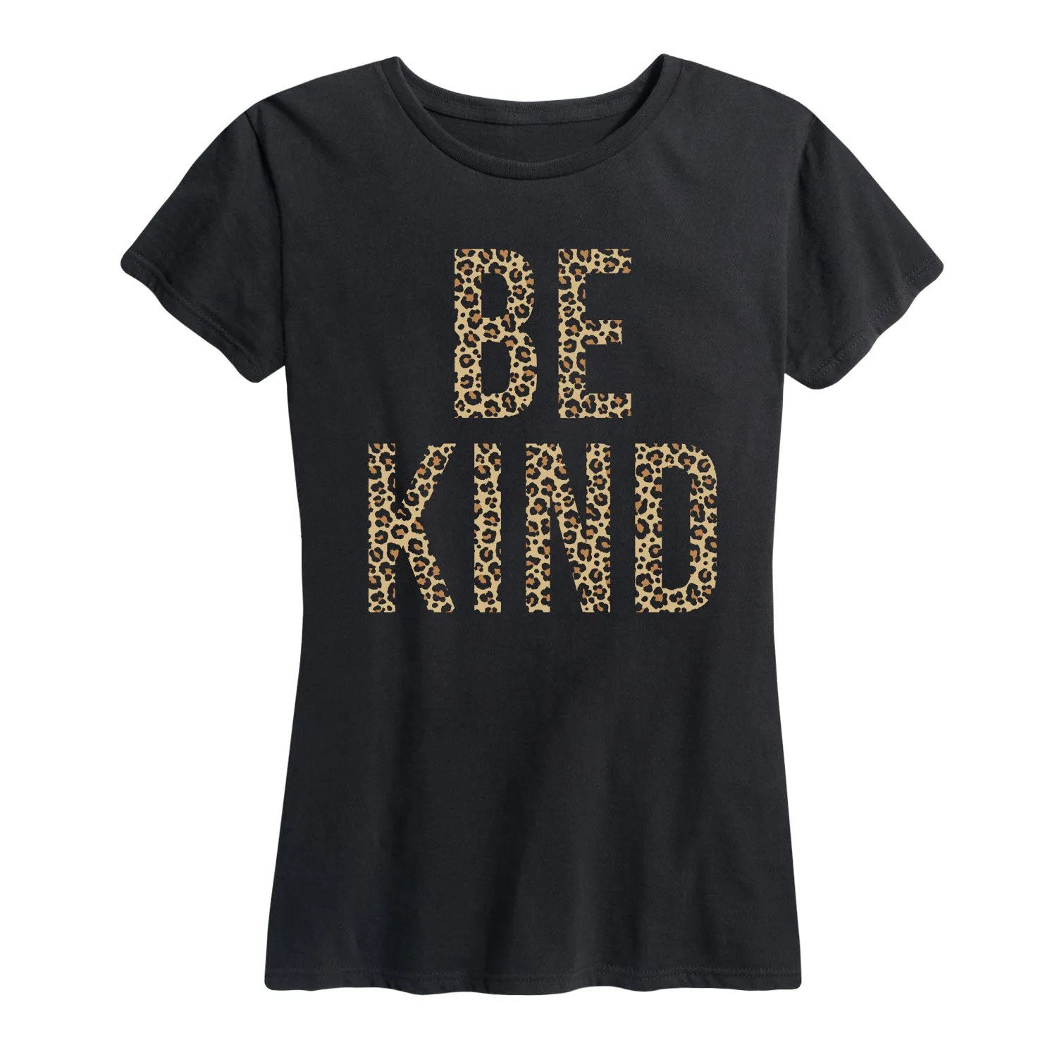 Instant Message - Be Kind Leopard - Women's Short Sleeve Graphic T-shirt sold by Zulily