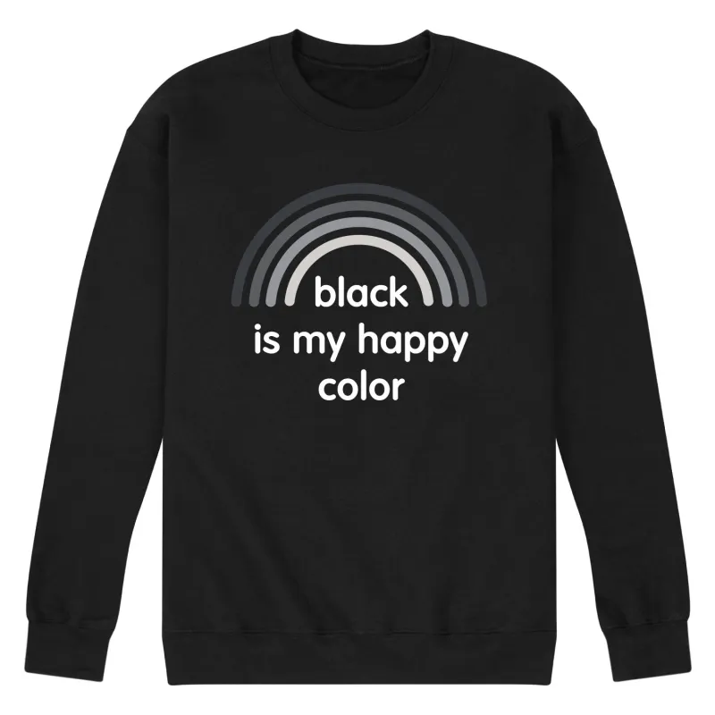 Instant Message - Black Happy Color - Men's Long Sleeve Crew Fleece Sweatshirt sold by Zulily