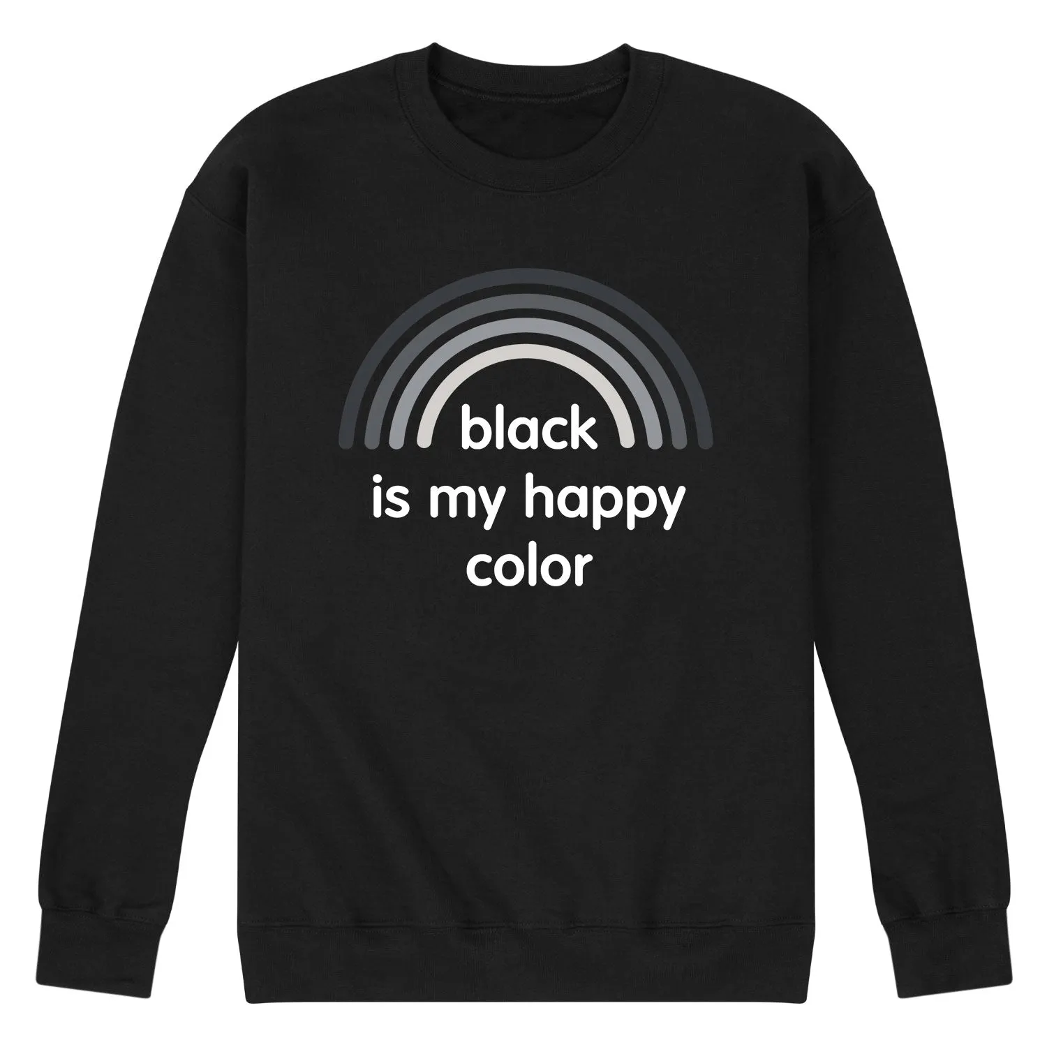 Instant Message - Black Happy Color - Men's Long Sleeve Crew Fleece Sweatshirt sold by Zulily