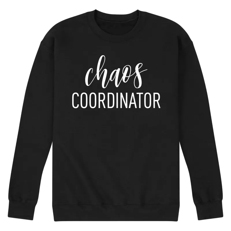 Instant Message - Chaos Coordinator - Men's Long Sleeve Crew Fleece Sweatshirt sold by Zulily