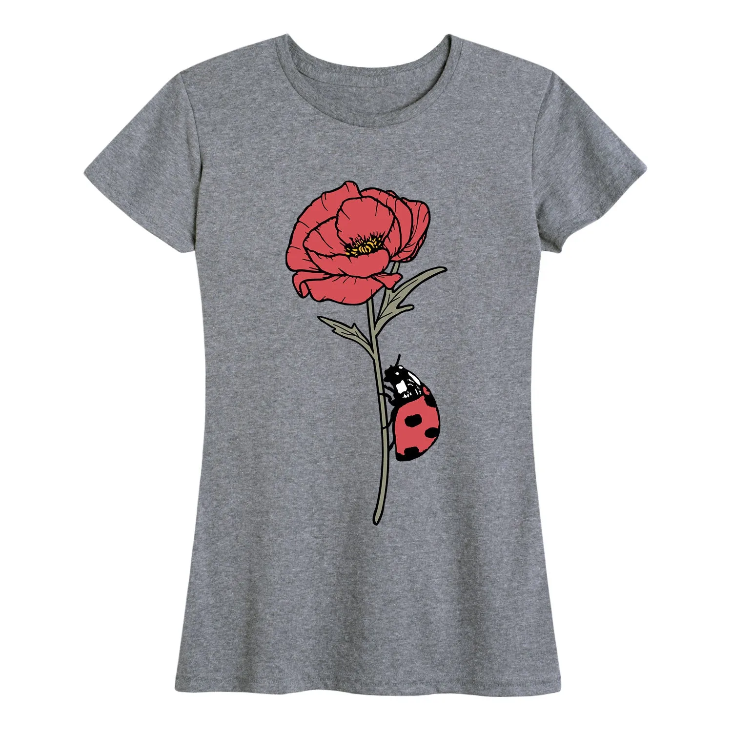 Instant Message - Ladybug on Poppy - Women's Short Sleeve Graphic T-shirt sold by Zulily product image thumbnail 2