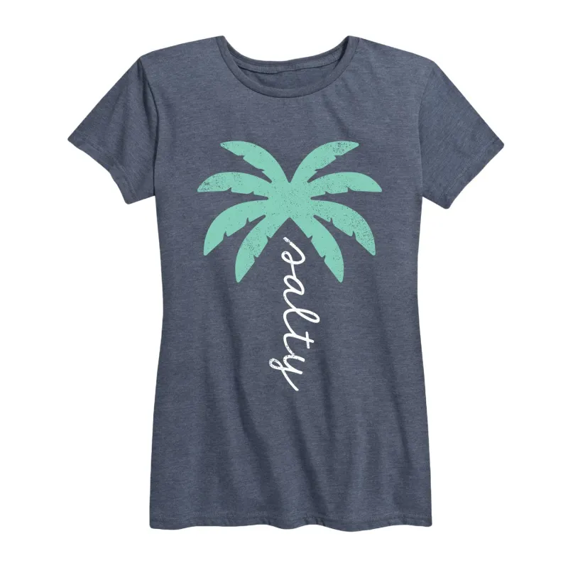 Instant Message - Salty Palm Tree - Women's Short Sleeve Graphic T-shirt sold by Zulily