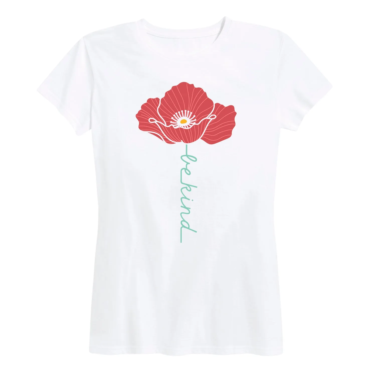 Instant Message - Be Kind Poppy - Women's Short Sleeve Graphic T-shirt sold by Zulily product image thumbnail 3