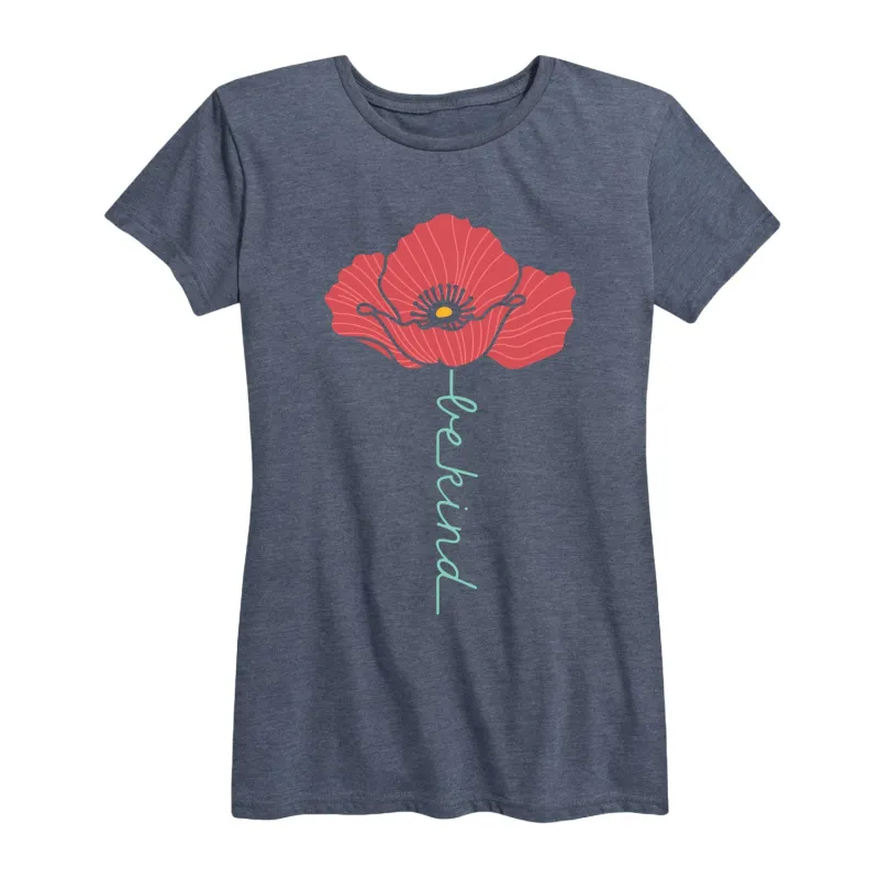 Instant Message - Be Kind Poppy - Women's Short Sleeve Graphic T-shirt sold by Zulily