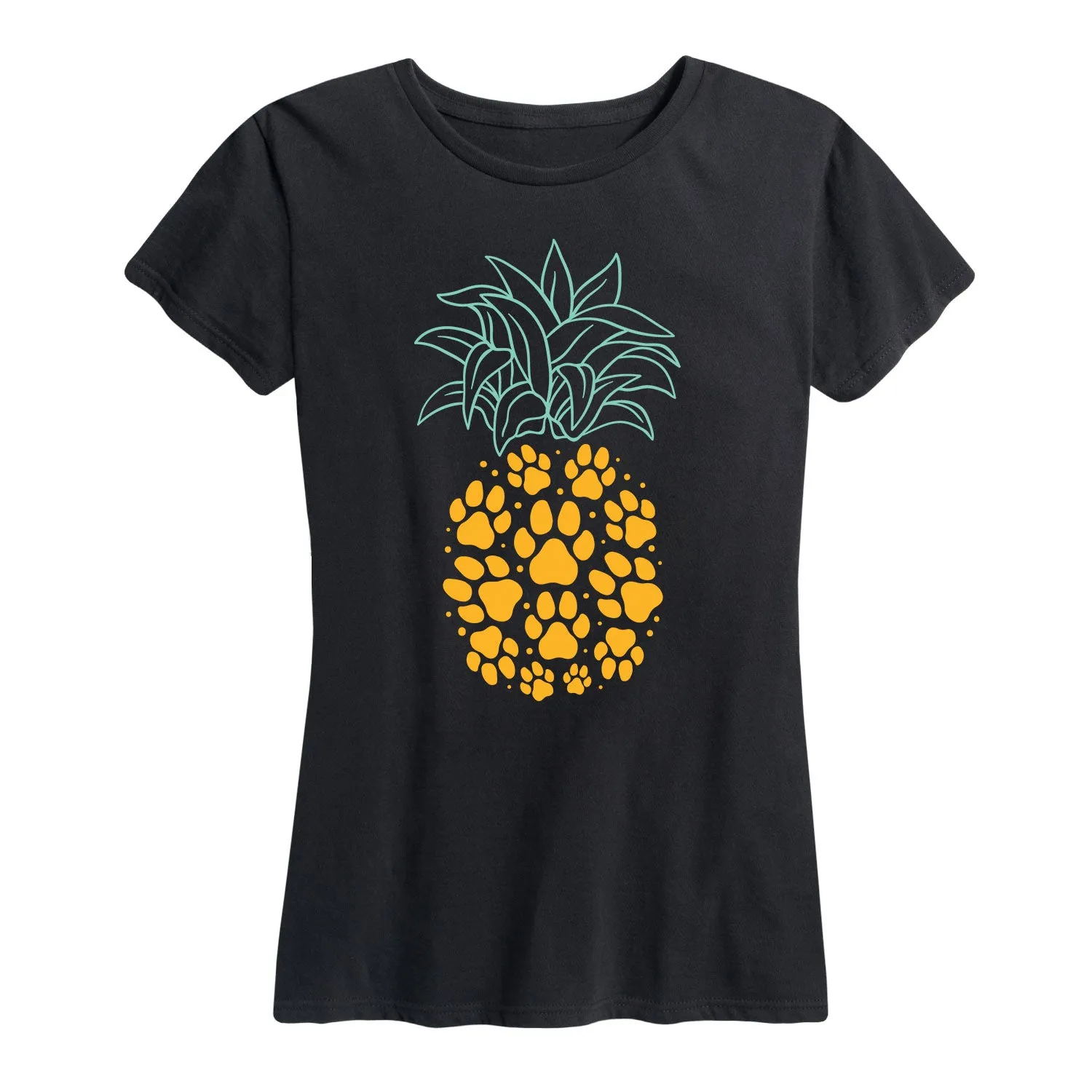 Instant Message - Pawprint Pineapple - Women's Short Sleeve Graphic T-shirt sold by Zulily