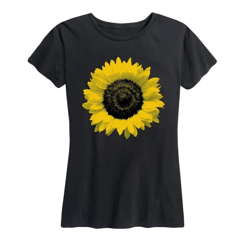 Instant Message - Large Sunflower - Women's Short Sleeve Graphic T-shirt sold by Zulily