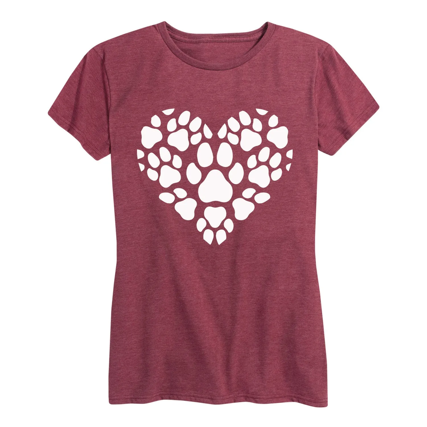 Instant Message - Pawprint Heart White - Women's Short Sleeve Graphic T-shirt sold by Zulily product image thumbnail 4