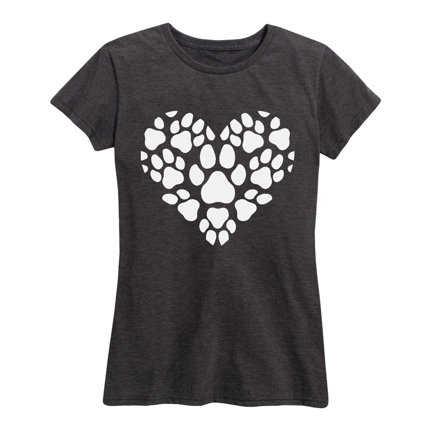 Instant Message - Pawprint Heart White - Women's Short Sleeve Graphic T-shirt sold by Zulily product image thumbnail 2