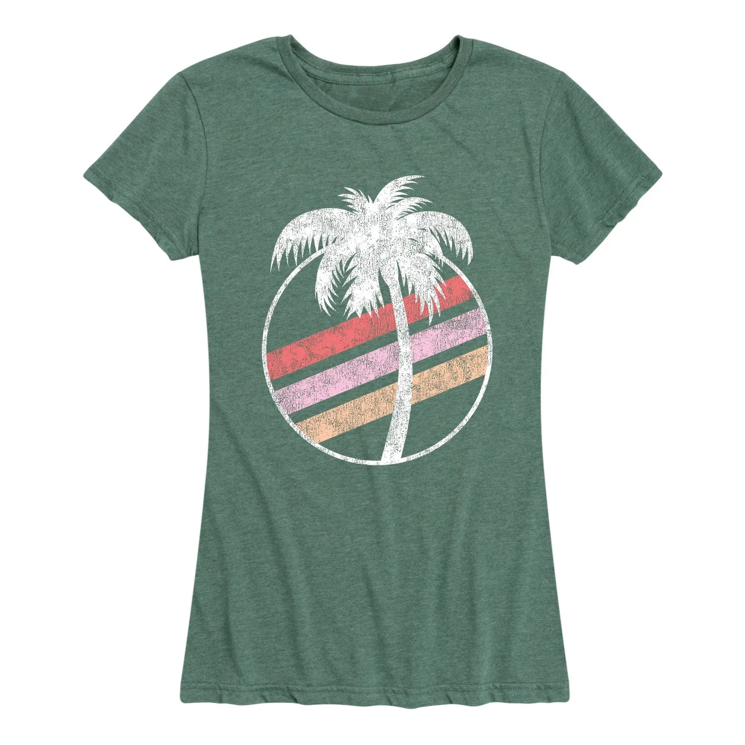 Instant Message - Palm Tree with Rainbow - Women's Short Sleeve Graphic T-shirt sold by Zulily product image thumbnail 3