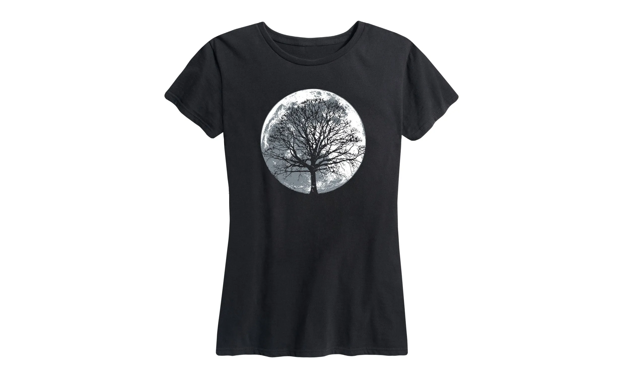 Instant Message - Moon, Tree Silhouette - Women's Short Sleeve Graphic T-shirt sold by Zulily