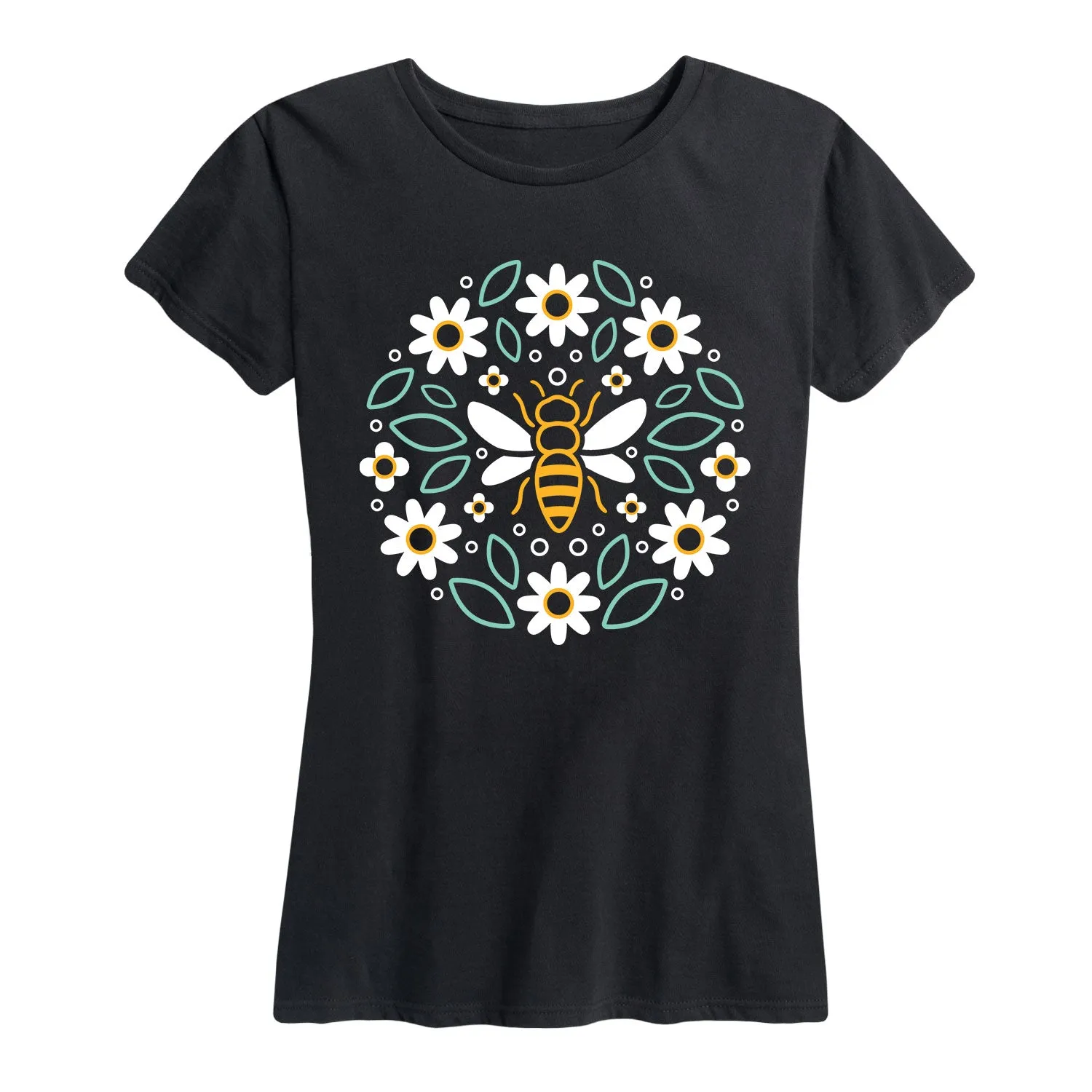 Instant Message - Bee Circle - Women's Short Sleeve Graphic T-shirt sold by Zulily