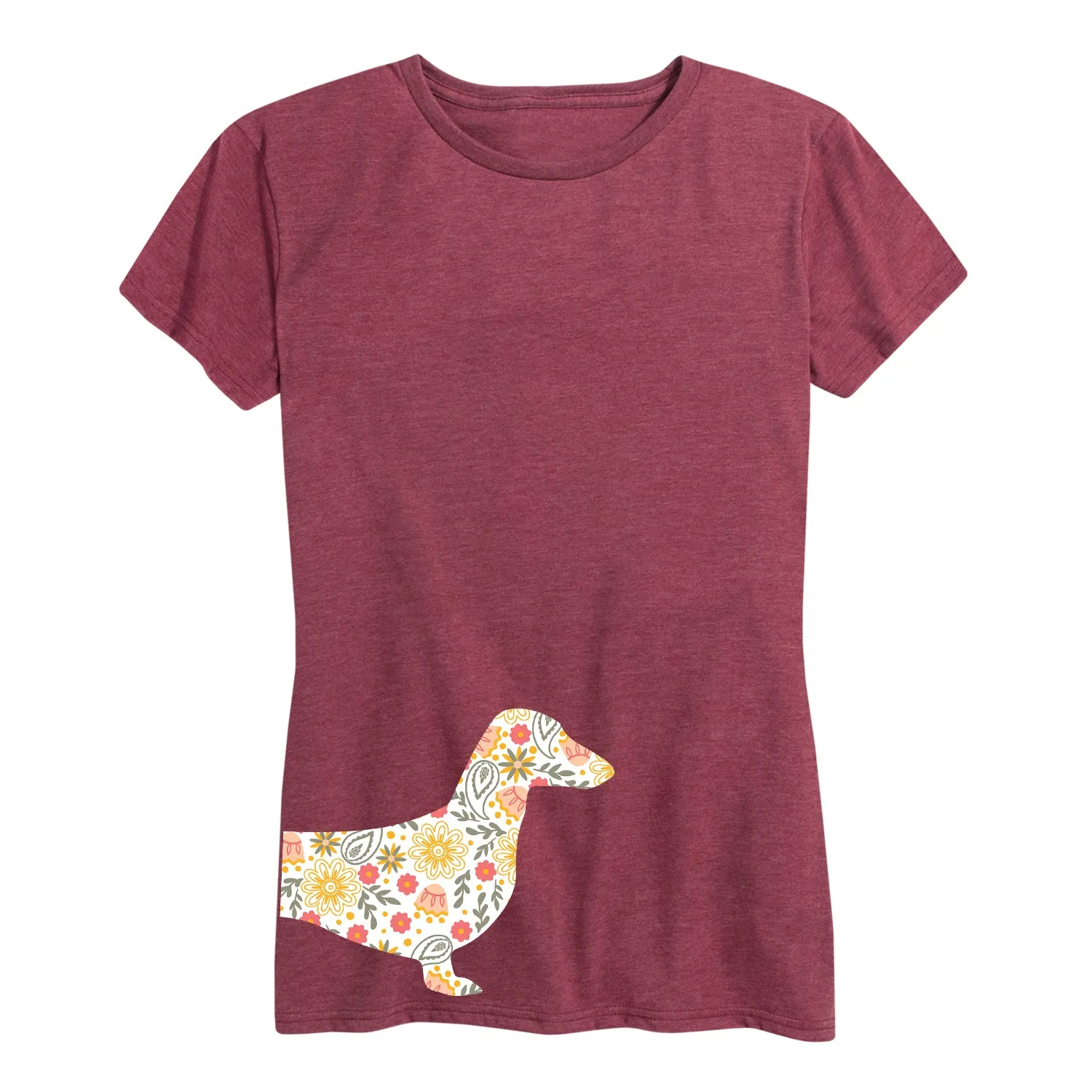 Instant Message - Floral Dachshund - Women's Short Sleeve Graphic T-shirt sold by Zulily product image thumbnail 3