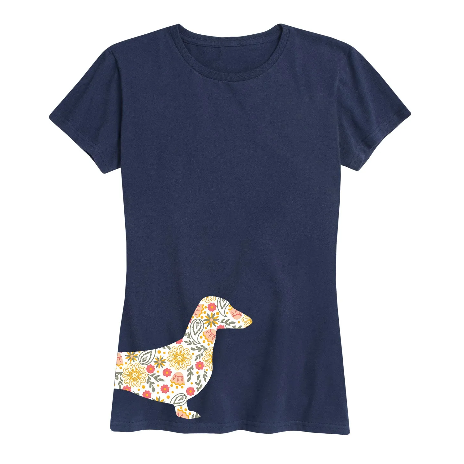 Instant Message - Floral Dachshund - Women's Short Sleeve Graphic T-shirt sold by Zulily product image thumbnail 4