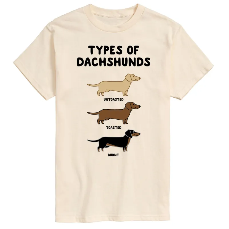 Instant Message - Types Of Dachshunds - Men's Short Sleeve Graphic T-shirt made by Zulily