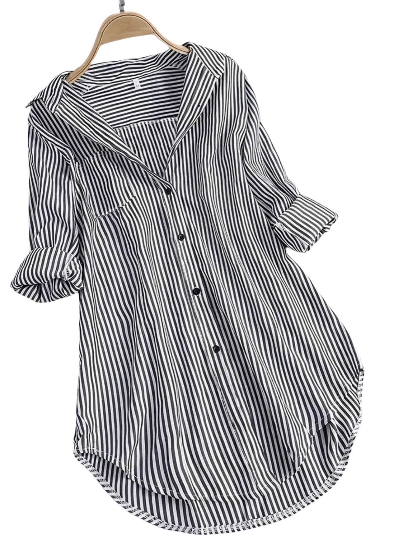 Chic YC Women's Button Down Shirts Striped Long Sleeve Collared Blouses Tops sold by Zulily