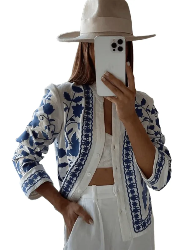 Chic YC Women's Boho Tropical Print Beach Cover Summer Lounge Shirt sold by Zulily