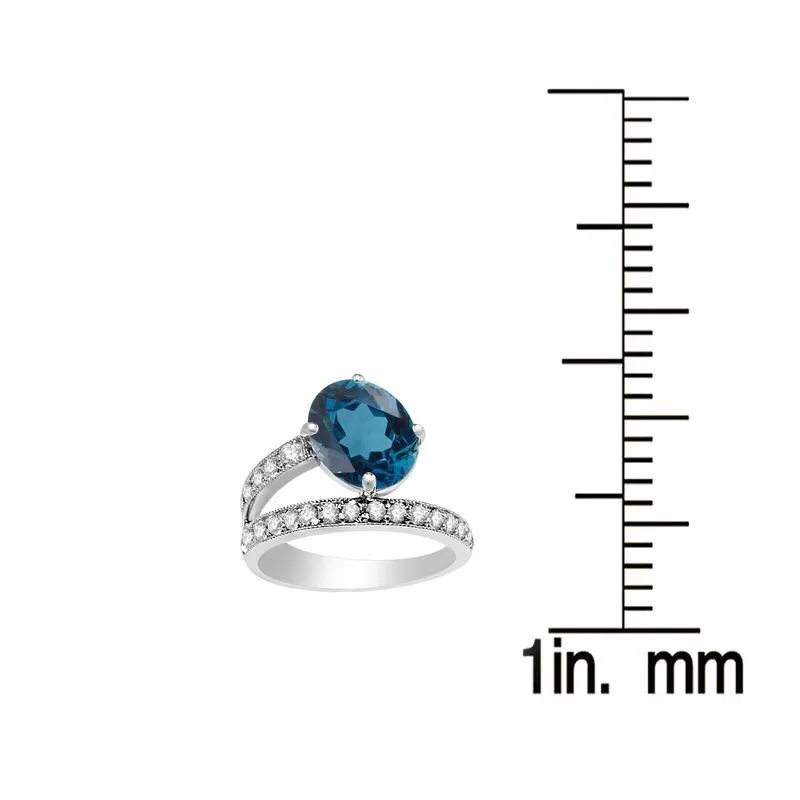 Sterling Silver with Natural London Blue Topaz and White Topaz ring sold by Zulily product image thumbnail 5