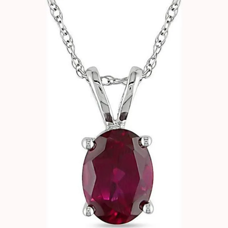 Miadora 10k White Gold Created Ruby Necklace sold by Zulily