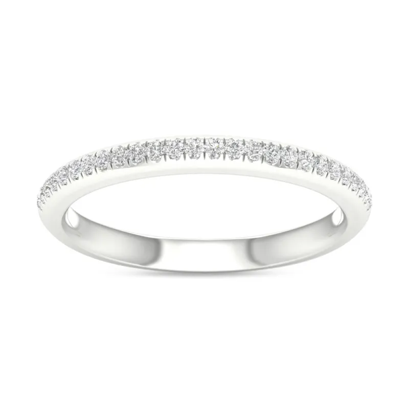 De Couer 10k White Gold 1/10ct TDW Wedding Band sold by Zulily