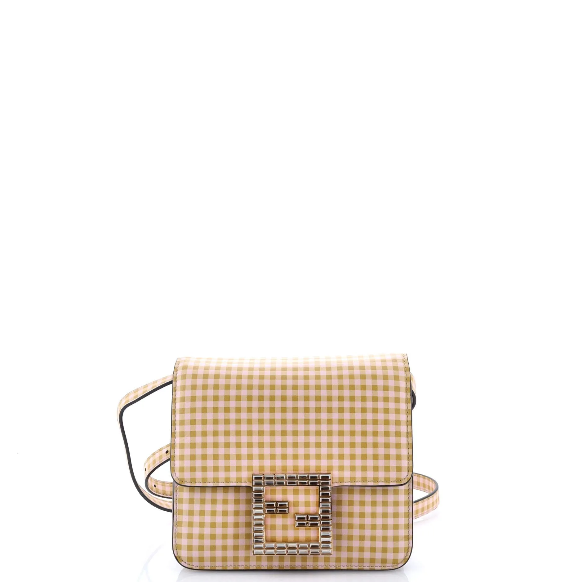 Pre-Loved Fendi Fab Shoulder Bag Printed Leather with Crystal Detail sold by Zulily