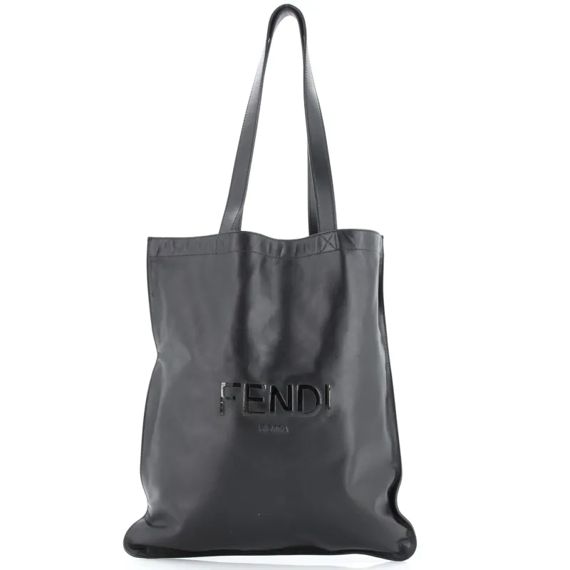 Pre-Loved Fendi Pack Flat Shopper Tote Leather Tall sold by Zulily