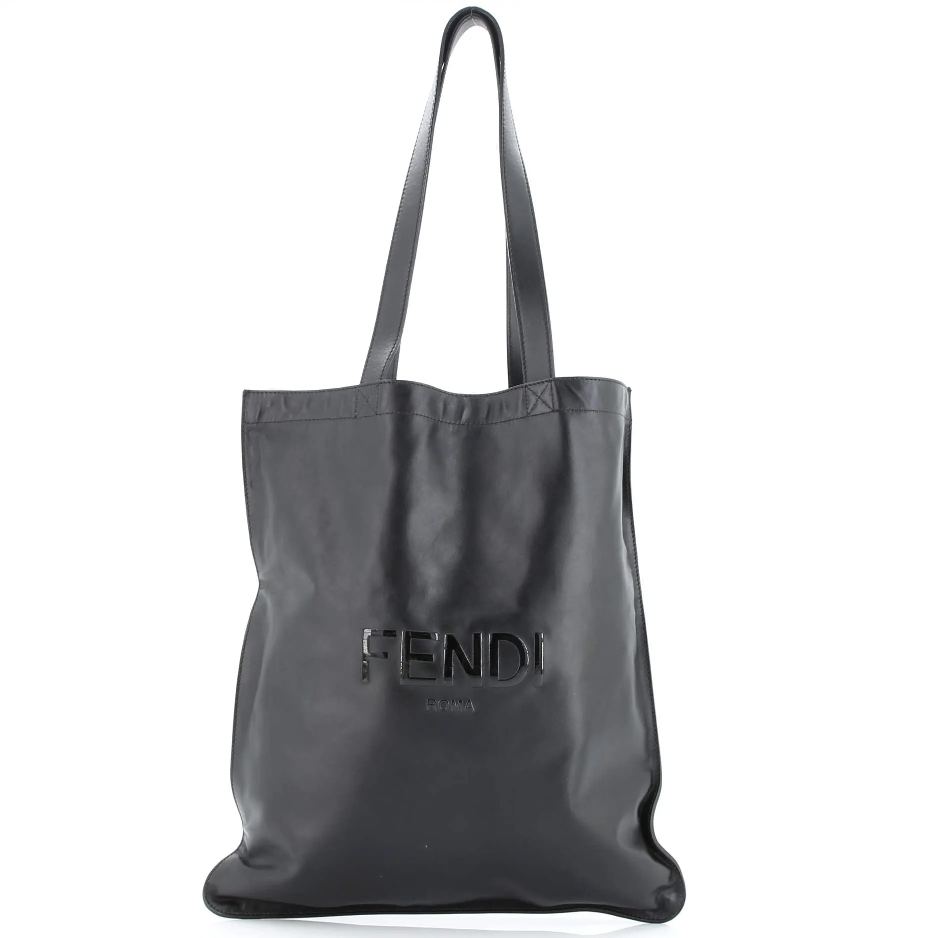 Pre-Loved Fendi Pack Flat Shopper Tote Leather Tall sold by Zulily