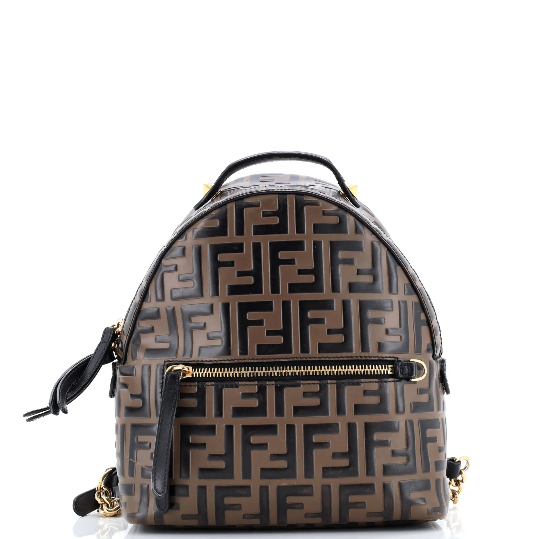Pre-Loved Fendi By The Way Backpack Zucca Embossed Leather Mini sold by Zulily