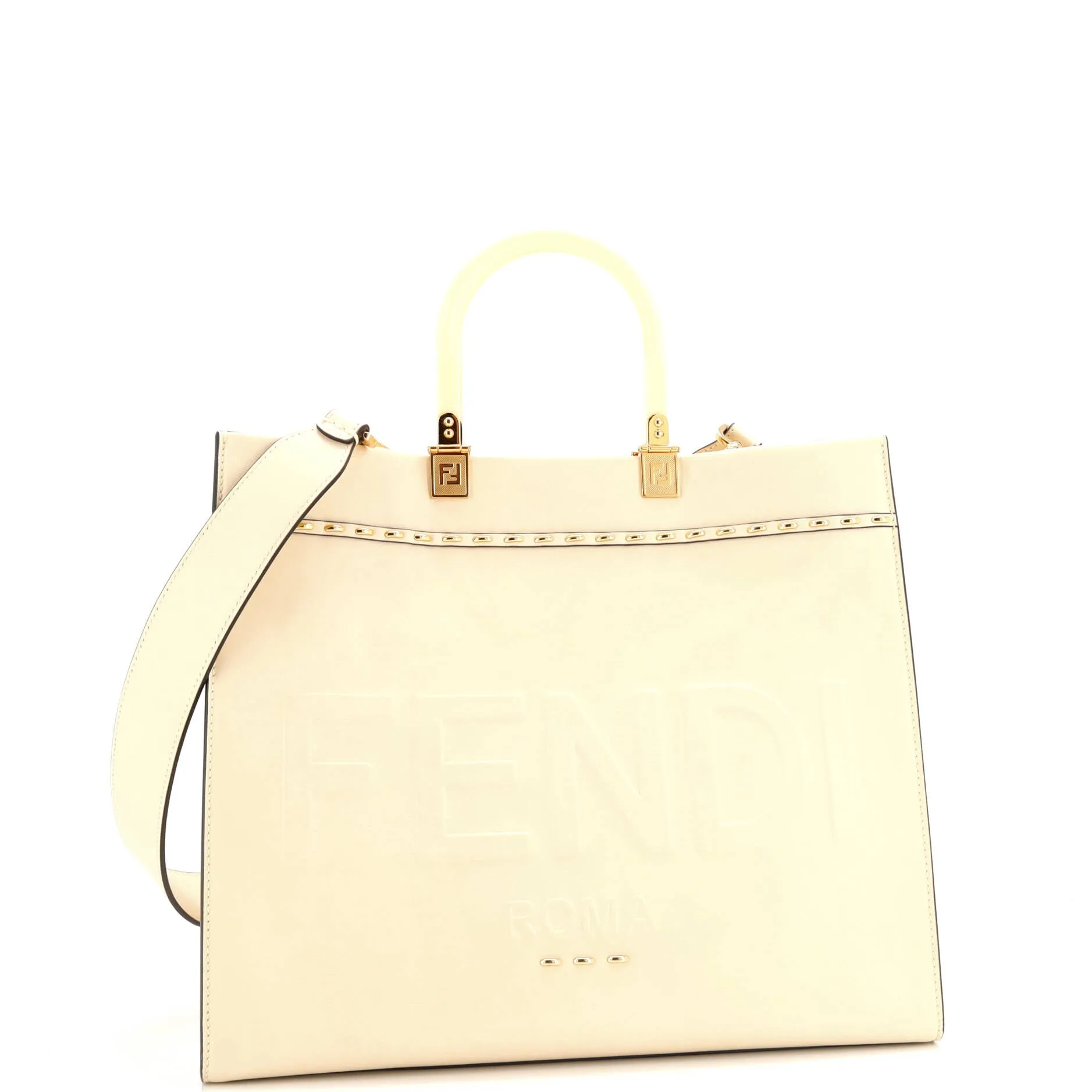 Pre-Loved Fendi Sunshine Shopper Tote Studded Leather Medium sold by Zulily product image thumbnail 2