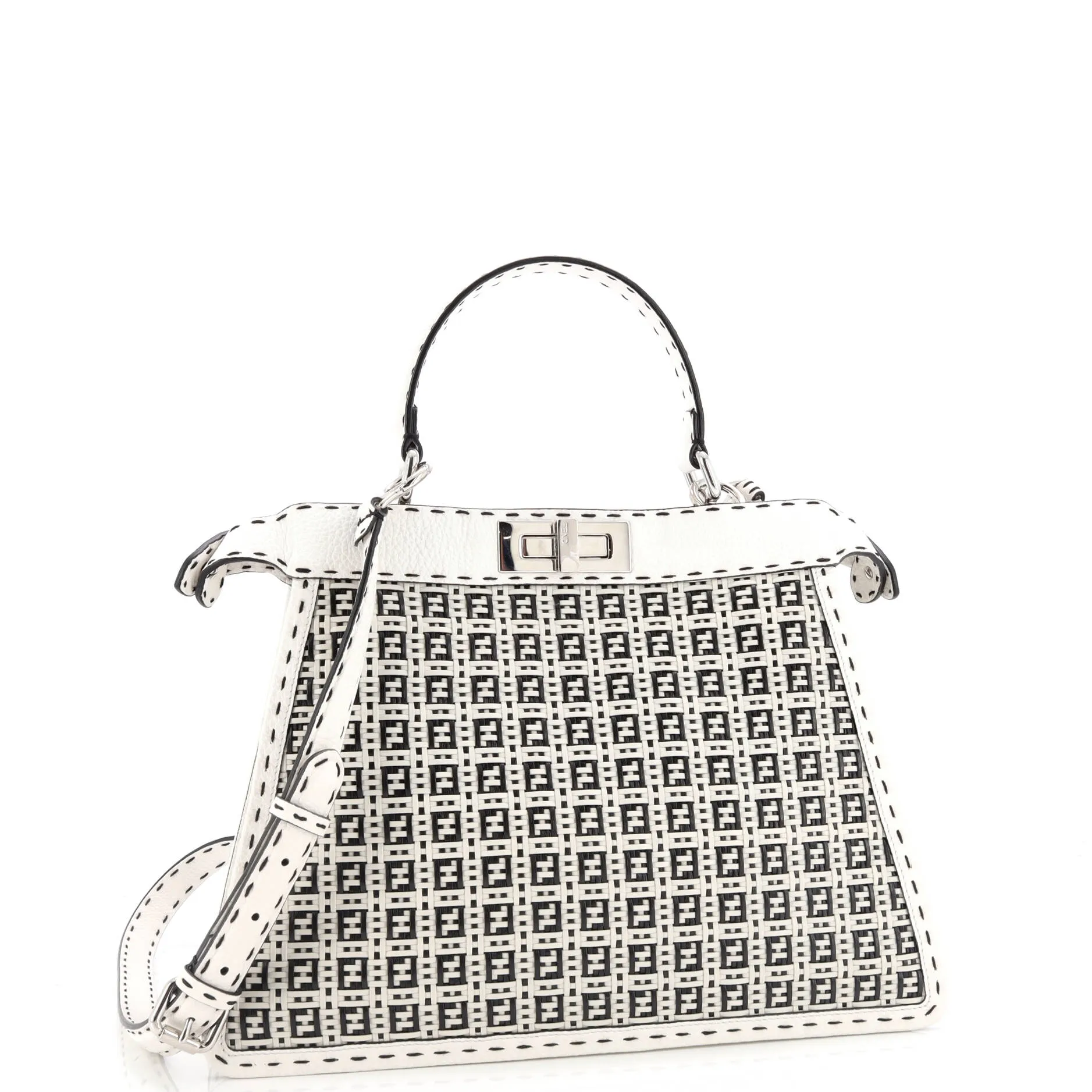 Pre-Loved Fendi Peekaboo ISeeU Bag Woven Leather Medium sold by Zulily product image thumbnail 2
