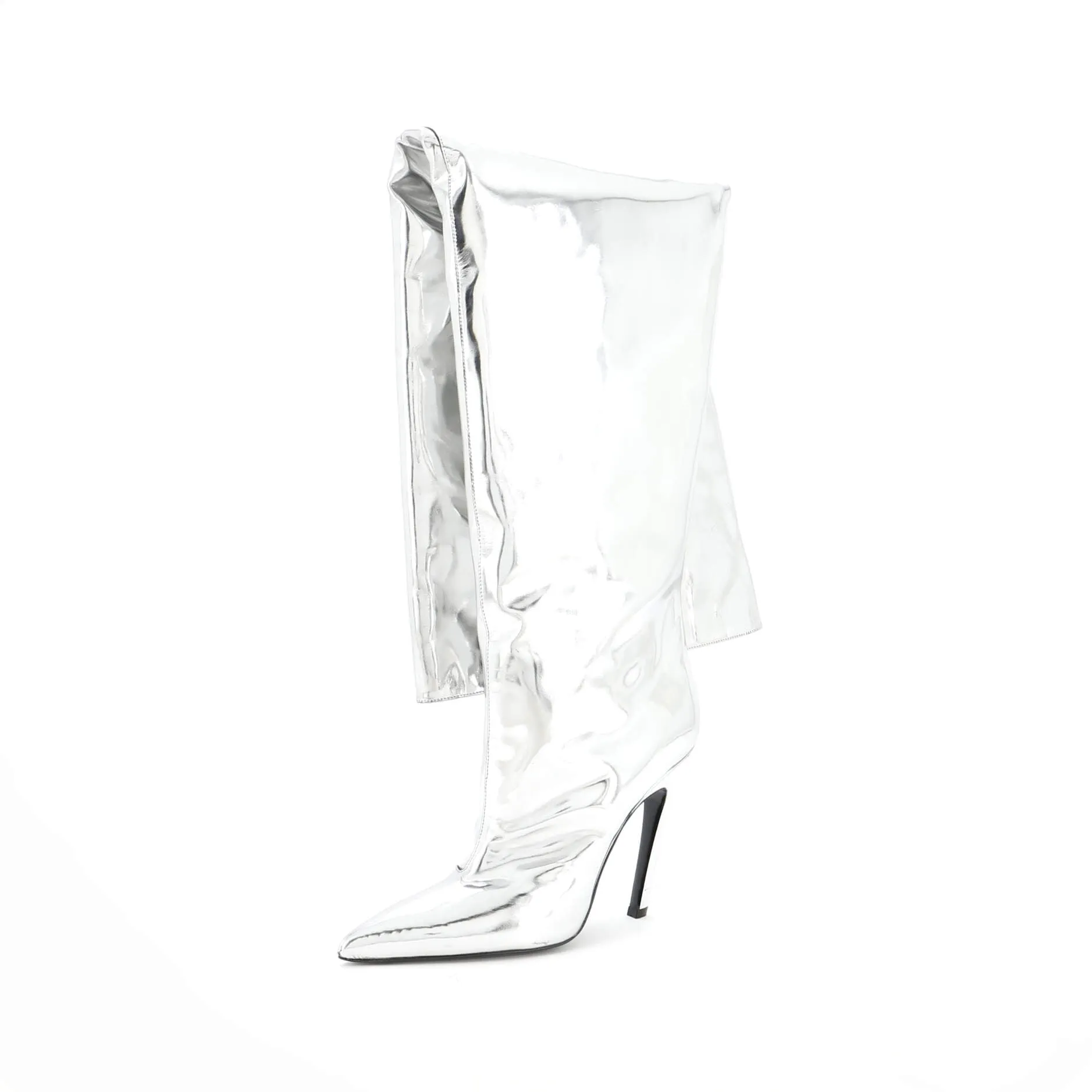 Pre-Loved Balenciaga All The Time Over the Knee Boots Metallic Leather sold by Zulily