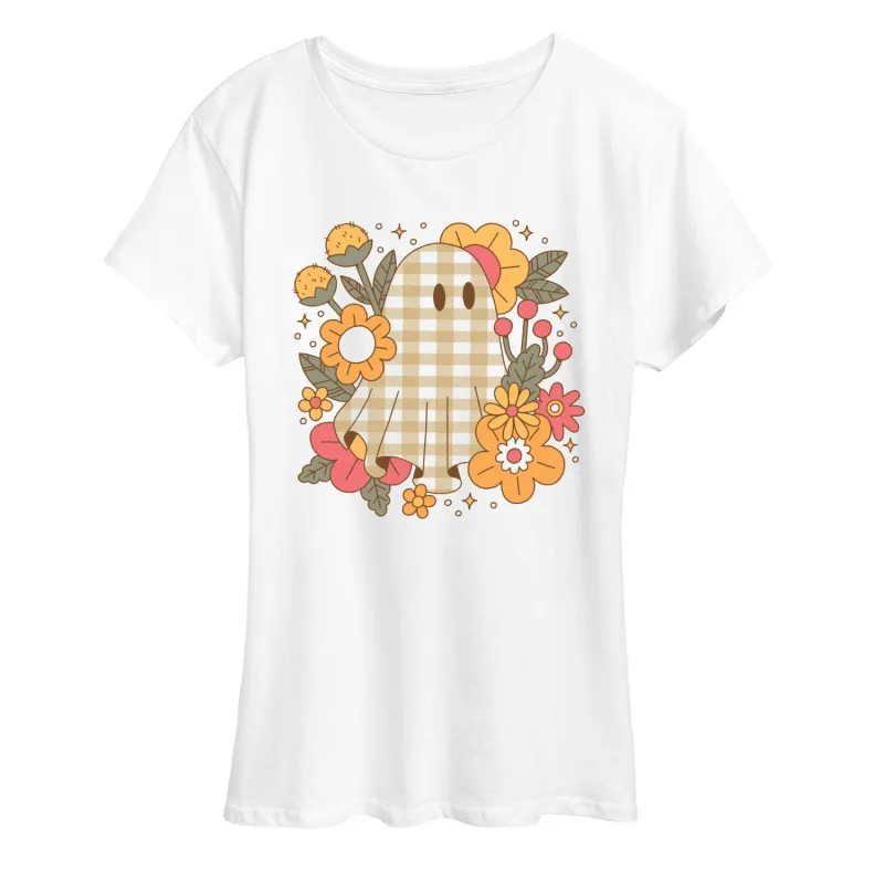 Instant Message - Ghost Pattern Florals - Women's Short Sleeve Graphic T-Shirt sold by Zulily