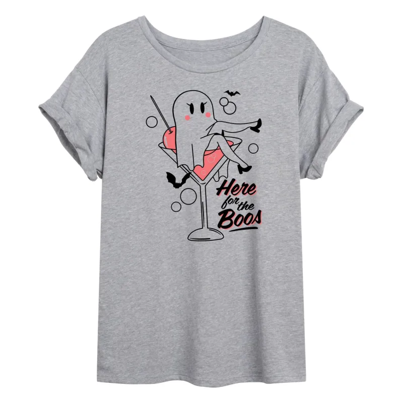 Instant Message - Here for the Boos - Women's Oversized Graphic T-Shirt made by Zulily