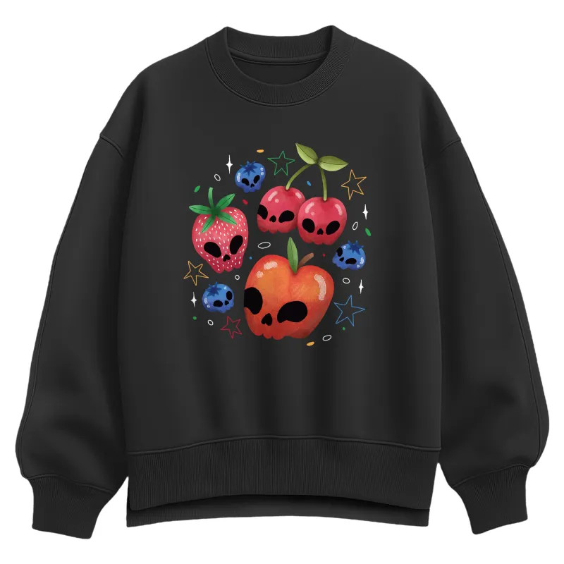 Instant Message - Jack-O-Lantern Fruit - Women's Oversized Fleece Crew Sweatshirt sold by Zulily
