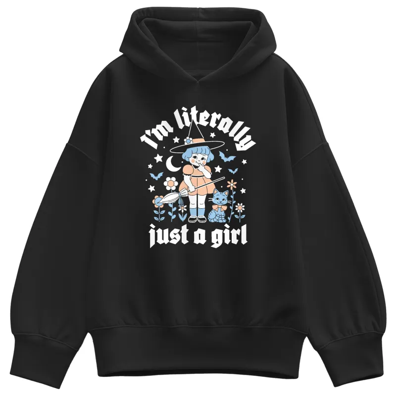 Instant Message - Just a Girl Witch - Women's Oversized Fleece Hoodie Sweatshirt sold by Zulily